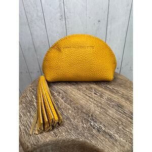 Portland Leather Taco Tassel Pouch SUNSHINE Yellow Makeup Bag FAST SHIP NEW!